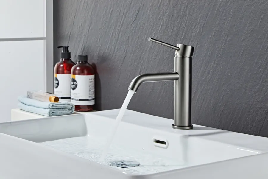 Håndvaskarmatur|Håndvaskarmatur Slim vinkel gunmetal