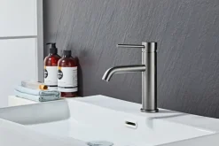 Håndvaskarmatur|Håndvaskarmatur Slim vinkel gunmetal