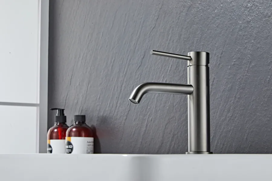 Håndvaskarmatur|Håndvaskarmatur Slim vinkel gunmetal