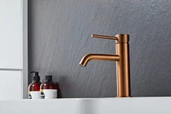 Håndvaskarmatur|Håndvaskarmatur Slim vinkel kobberfinish