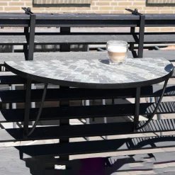 Sunlife® Haveborde|Caféborde & Caféstole|Hængebord altan Rom mosaik 70 x 36 cm - Multi/sort
