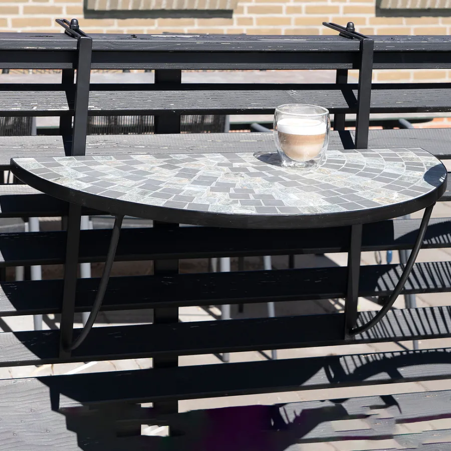 Sunlife® Haveborde|Caféborde & Caféstole|Hængebord altan Rom mosaik 70 x 36 cm - Multi/sort