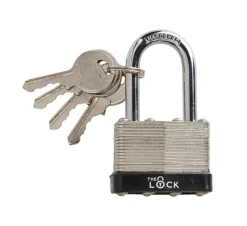 The lock Hængelåse|Hængelås Heavy Duty m/fire nøgler 45 mm Sølv