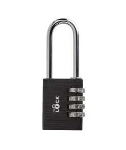 The lock Hængelåse|Hængelås m/kode lang model 40 mm aluminium Sort