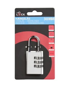 The lock Hængelåse|Hængelås m/kode 30 mm aluminium Sølv