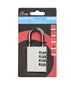 The lock Hængelåse|Hængelås m/kode 40 mm aluminium Sølv