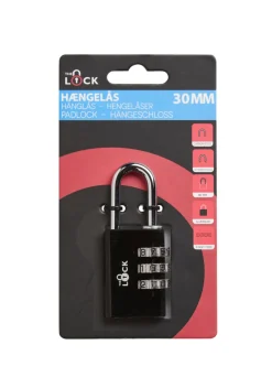The lock Hængelåse|Hængelås m/kode 30 mm aluminium Sort