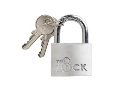 The lock Hængelåse|Hængelås m/to nøgler 40 mm aluminium Sølv