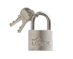 The lock Hængelåse|Hængelås m/to nøgler 40 mm rustfrit stål Sølv