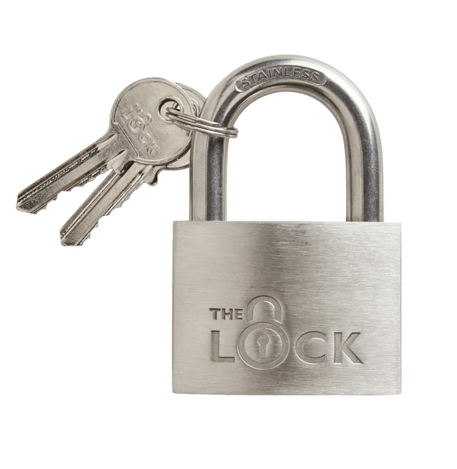 The lock Hængelåse|Hængelås m/to nøgler 60 mm rustfrit stål Sølv