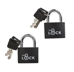 The lock Hængelåse|Hængelås m/to nøgler 43 mm aluminium - 2-pk. Sort