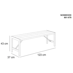 HORTUS Havebænke|bænk H-model nonwood 123 cm antracitgrå
