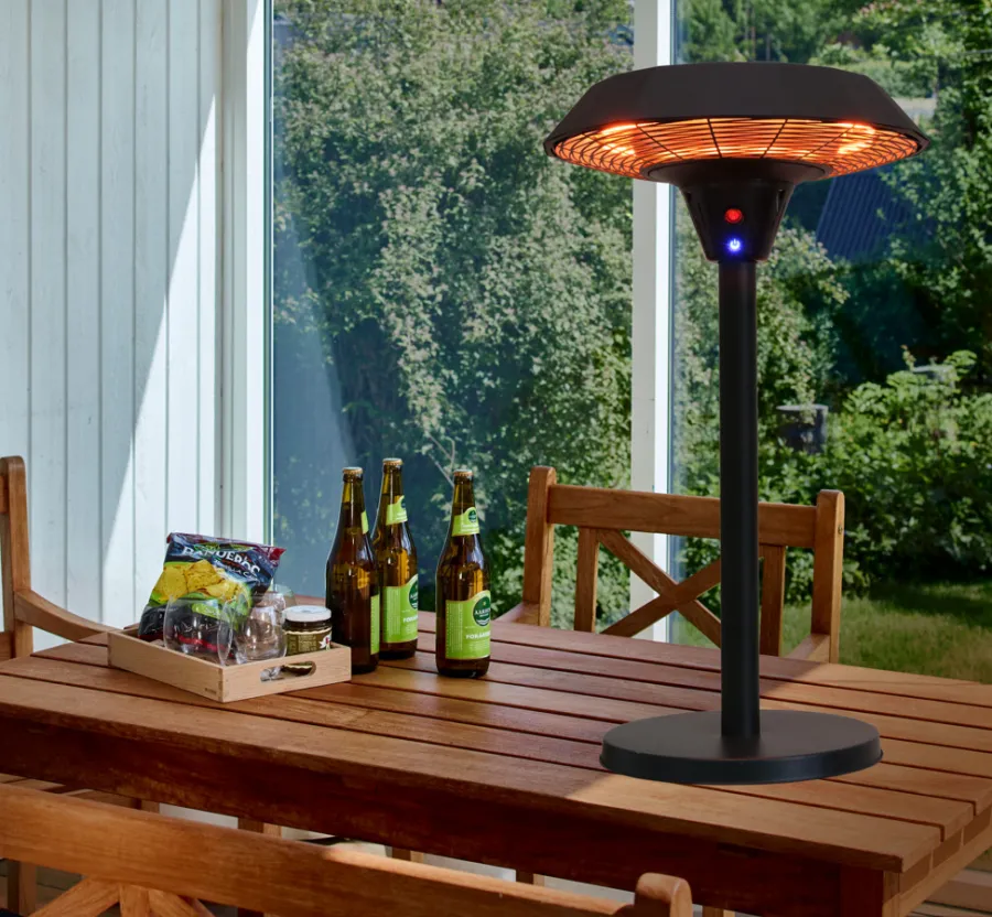 HORTUS Terrassevarmere|UFO terrassevarmer til bord 2000 W sort