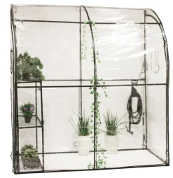 HORTUS Drivhuse Og Vægdrivhuse|vægdrivhus m/plastovertræk 215 x 200 x 100 cm