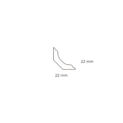 Hornbaek Lister|Hulkehlliste almue plast hvid - 22 x 22 x 3000 mm