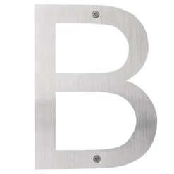 Husnumre & -Bogstaver|Husbogstav B rustfrit stål 25 cm