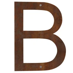 Husnumre & -Bogstaver|Husbogstav B stål rustlook 40 cm