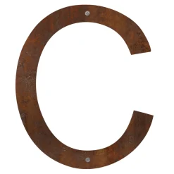 Husnumre & -Bogstaver|Husbogstav C stål rustlook 40 cm