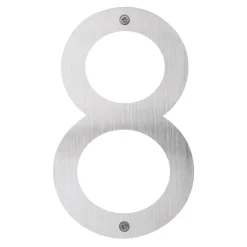 Husnumre & -Bogstaver|Husnummer 8 rustfrit stål 25 cm