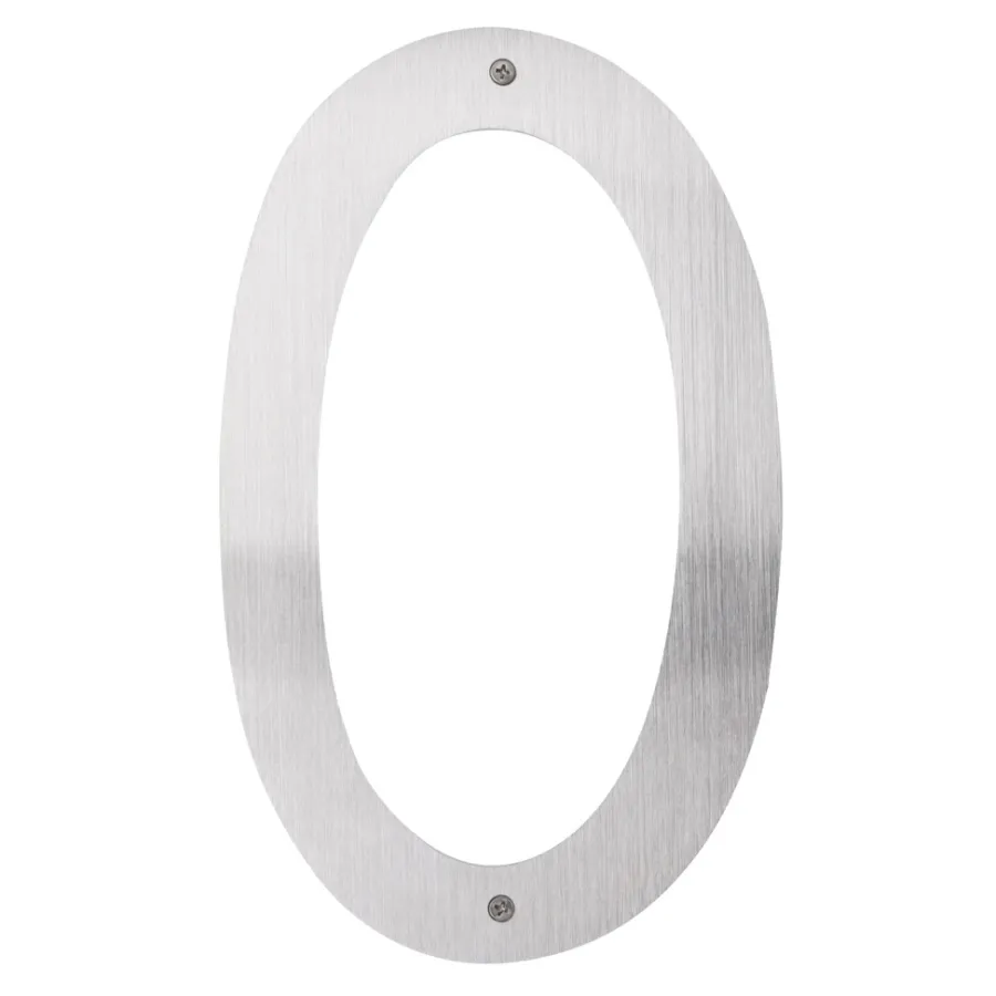 Husnumre & -Bogstaver|Husnummer 0 rustfrit stål 40 cm