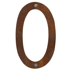 Husnumre & -Bogstaver|Husnummer 0 stål rustlook 25 cm