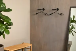Vægskinner & Hyldeknægte|Tøjstativer & Garderobeindretning|Hyldeknægte sort 2-pk.