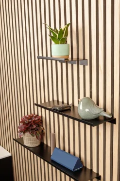 HOME it Hylder|Akustikpaneler & Tilbehør|Hylde til akustikpanel 20 cm sort Mat sort