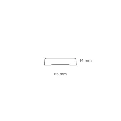 Hornbaek Lister|Indfatning glat hvid - 14 x 65 x 2200 mm