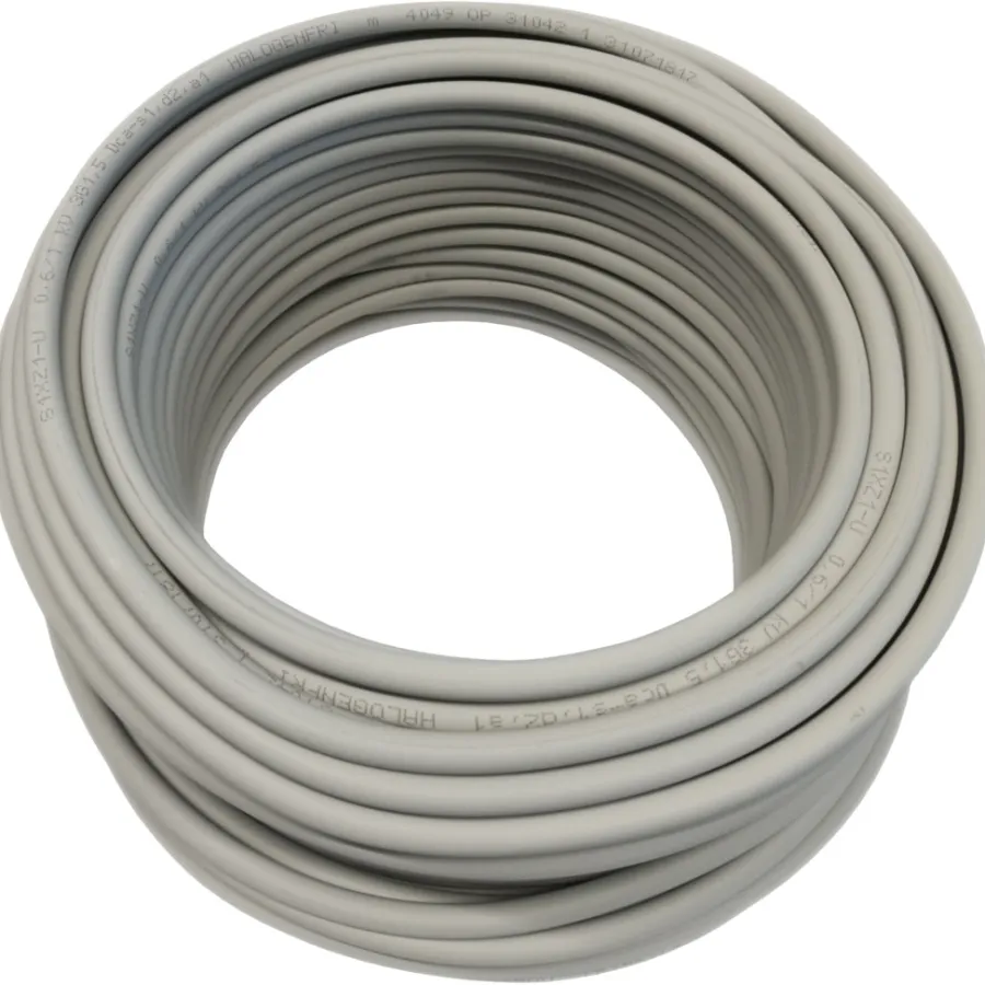 Kabler & Ledninger|Installationskabel 3 x 1,5 mm² 25 meter halogenfrit Grå