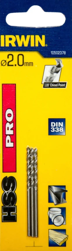 Irwin Bor & Bits|HSS Pro bor Ø2 mm 3 stk.