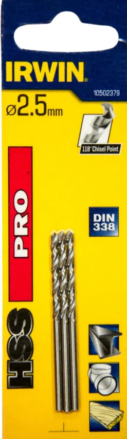 Irwin Bor & Bits|HSS Pro bor Ø2,5 mm 3 stk.