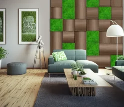 Jangal Grønne Vægpaneler|Akustikpaneler & Tilbehør|Modular Wall mospanel 52 x 52 cm - Rich Green Rich Green Moss