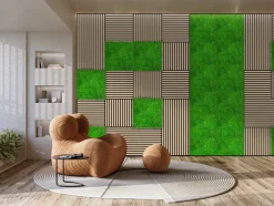 Jangal Grønne Vægpaneler|Akustikpaneler & Tilbehør|Modular Wall mospanel 52 x 52 cm - Rich Green Rich Green Moss