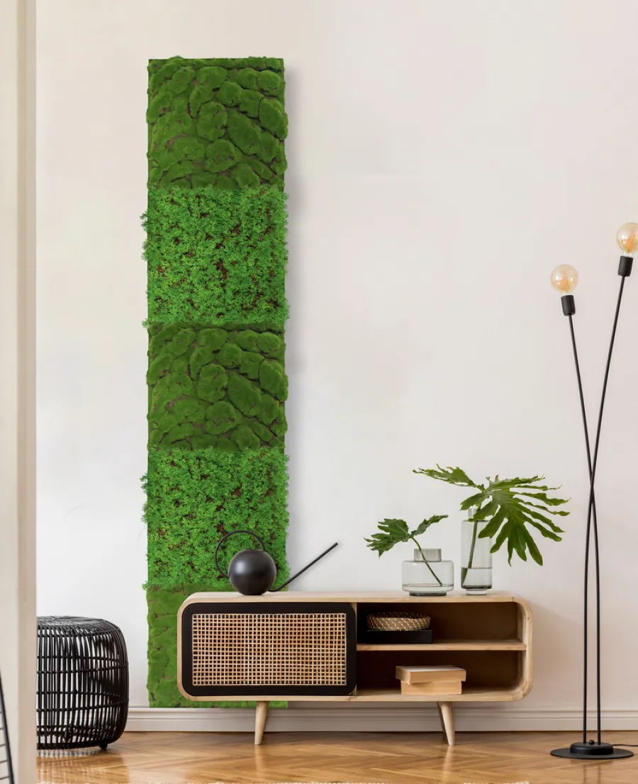 Jangal Akustikpaneler & Tilbehør|Grønne Vægpaneler|Modular Wall mospanel 52 x 52 cm - Dark Green Bulk