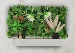 Jangal Grønne Vægpaneler|Akustikpaneler & Tilbehør|Modular Wall plantepanel 52 x 52 cm - Exotic Mix