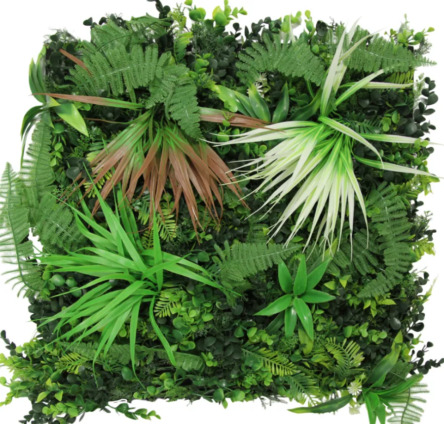 Jangal Grønne Vægpaneler|Akustikpaneler & Tilbehør|Modular Wall plantepanel 52 x 52 cm - Exotic Mix