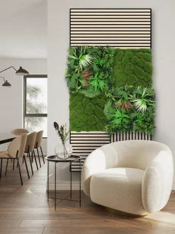 Jangal Grønne Vægpaneler|Akustikpaneler & Tilbehør|Modular Wall plantepanel 52 x 52 cm - Exotic Mix