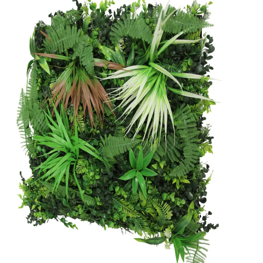 Jangal Grønne Vægpaneler|Akustikpaneler & Tilbehør|Modular Wall plantepanel 52 x 52 cm - Exotic Mix