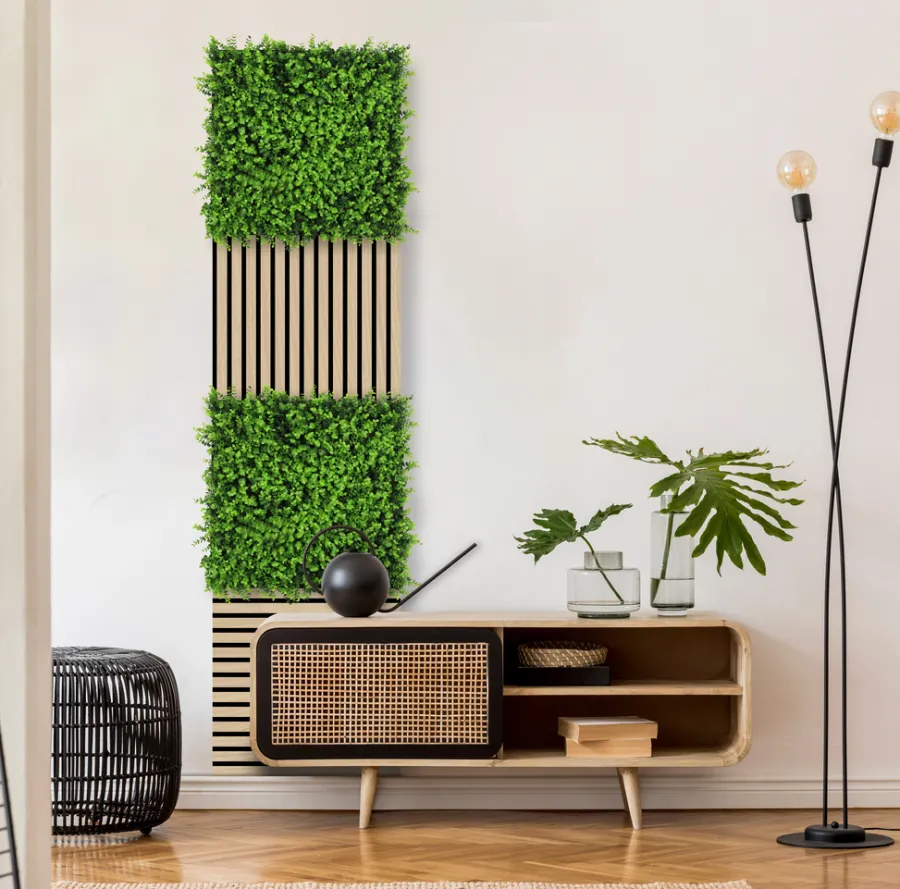 Jangal Grønne Vægpaneler|Akustikpaneler & Tilbehør|Modular Wall plantepanel 52 x 52 cm - Buxus