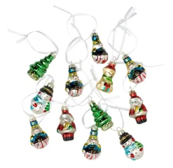 Stemning® Juledekoration|Julekugler m/figurer glas H5 cm 12 stk.