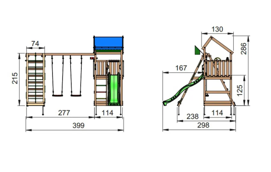 Jungle Gym Jungle Gym Legetårne|Home legetårn m/klatremodul