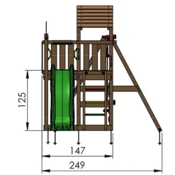 Jungle Gym Jungle Gym Legetårne|Safari legetårn m/grøn rutsjebane & gynger grøn Natur