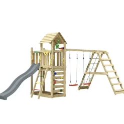 Jungle Gym Jungle Gym Legetårne|Safari legetårn m/gynger & klatremodul grå Natur