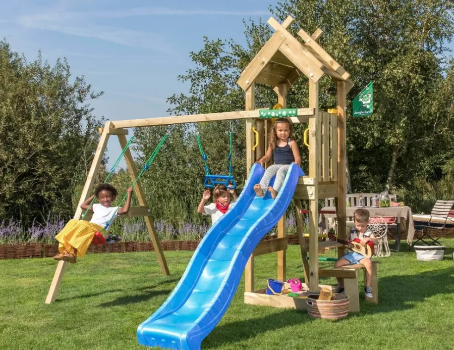 Jungle Gym Jungle Gym Legetårne|Totem legetårn med rutsjebane & gyngestativ Natur