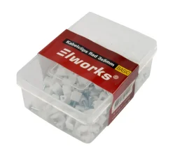 Elworks Elophæng & -Fastgørelse|Kabelclips flad 3 x 5 mm 100 stk. -