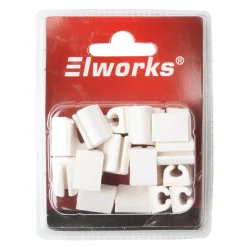 Elworks Elophæng & -Fastgørelse|Kabelclips med tape til betonvægge 20 stk. -