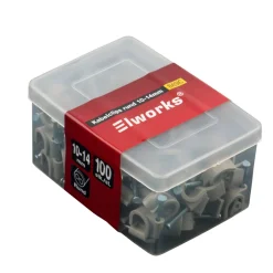 Elworks Elophæng & -Fastgørelse|Kabelclips 10-14 mm grå 100 stk. -