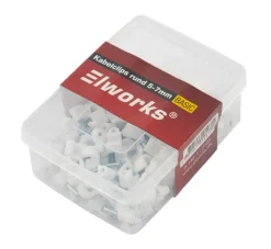 Elworks Elophæng & -Fastgørelse|Kabelclips rund Ø5-7 mm 100 stk. -