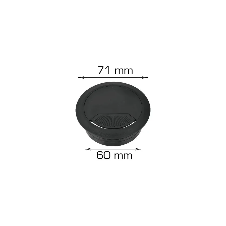 HOME it Elophæng & -Fastgørelse|Kabelgennemføring sort Ø60 mm