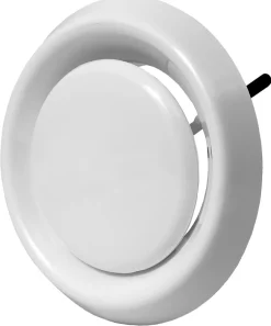 Ventilation|Kanalrist med lukke Ø175 mm - Hvid